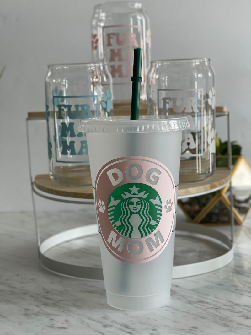 DOG MOM Starbucks Cup - PINK