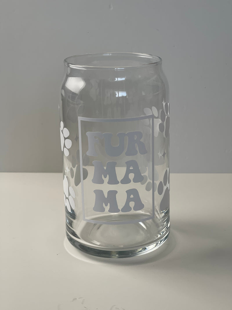 FUR MAMA Glass Lid & Straw