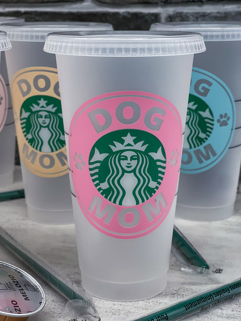 DOG MOM Starbucks Cup - CANDY PINK – Vixen Fluffy Paws